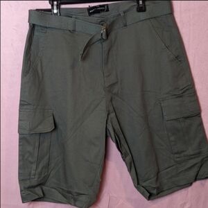 Wicked Stitch Gray Belted Cargo Shorts